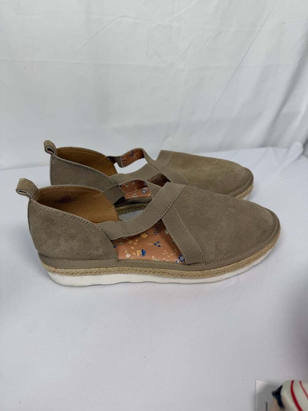 Lucky Brand Jenife Suede Espadrille Platform Slip-On Shoes - Picture 1 of 6